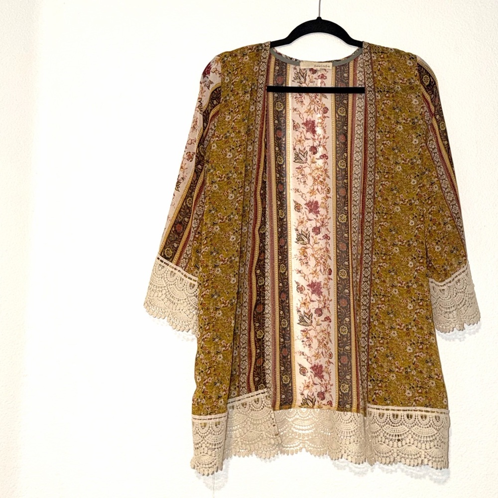 Rewind Mustard and Cream Floral Blouse